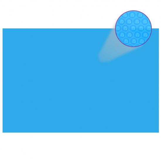 Kék, négyszögletes PE medencetakaró 600 x 400 cm