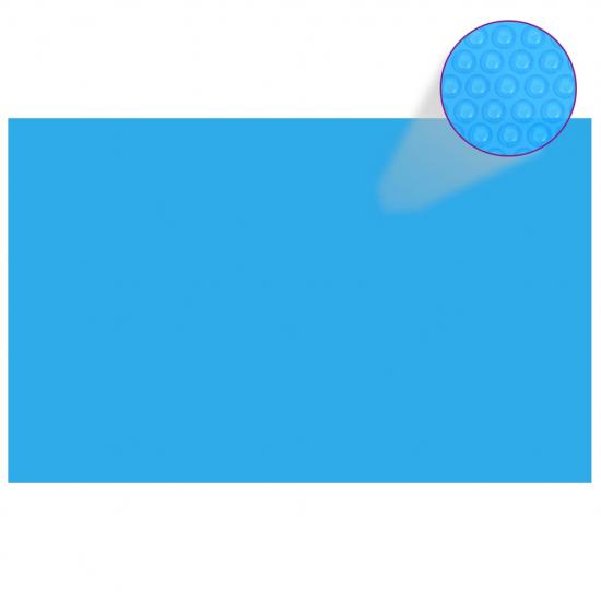 Kék, négyszögletes PE medencetakaró 800 x 500 cm