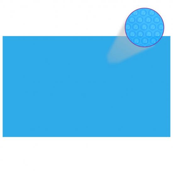 Kék, négyszögletes PE medencetakaró 1000 x 600 cm