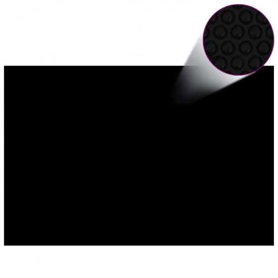 Fekete, négyszögletes PE medencetakaró 600 x 400 cm