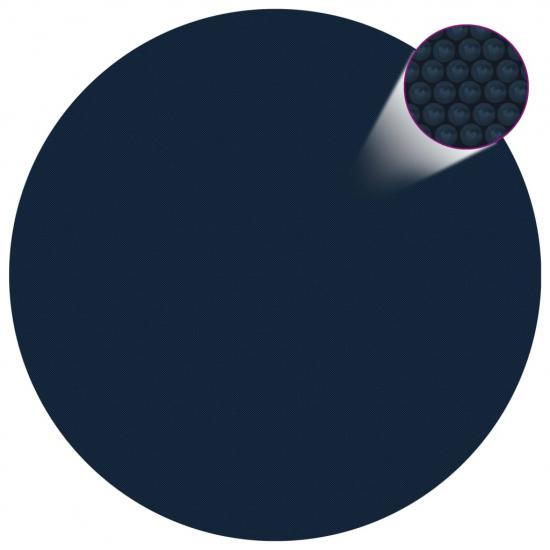 Fekete és kék napelemes lebegő PE medencefólia 488 cm
