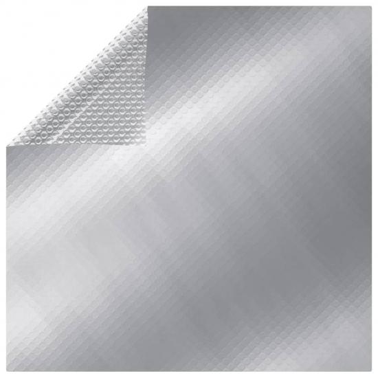 Ezüstszínű négyszögletes PE medencetakaró 600 x 400 cm