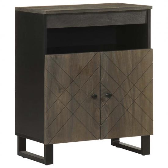 Sideboard Fekete 60x33x75 cm tömörfa Mango