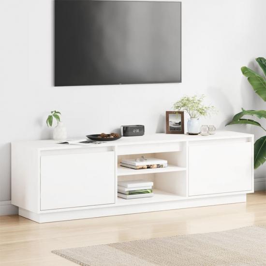 Fehér tömör fenyőfa TV-szekrény 140 x 35 x 40 cm
