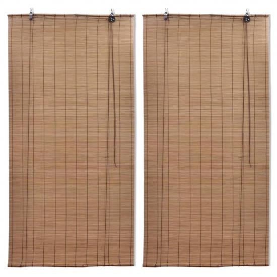 2 db barna bambusz redőny 100 x 160 cm