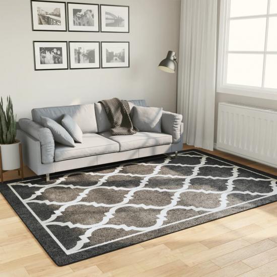 Fekete-fehér mosható csúszásgátló szőnyeg 160 x 230 cm