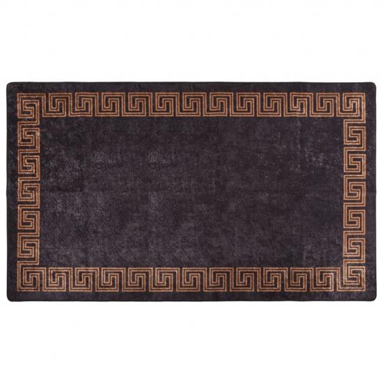 Fekete és arany csúszásmentes mosható szőnyeg 190 x 300 cm