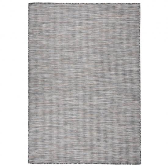 Barna-kék lapos szövésű kültéri szőnyeg 160 x 230 cm