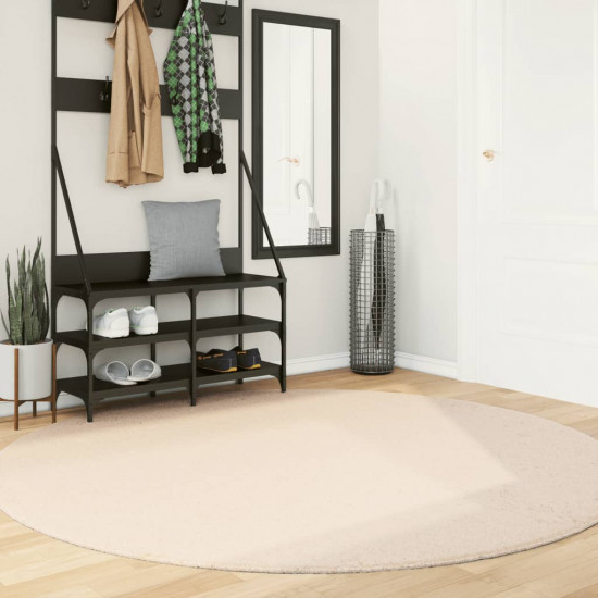 HUARTE bézs rövid szálú puha és mosható szőnyeg Ø 200 cm