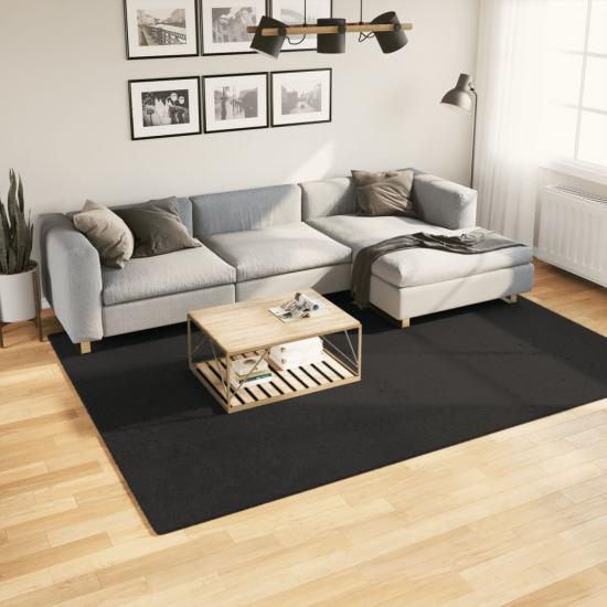 HUARTE fekete rövid szálú puha és mosható szőnyeg 200 x 280 cm