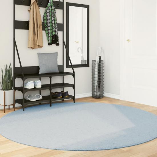 HUARTE kék rövid szálú puha és mosható szőnyeg Ø 200 cm