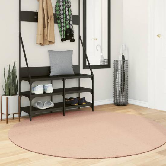 HUARTE púderszínű rövid szálú puha és mosható szőnyeg Ø 160 cm