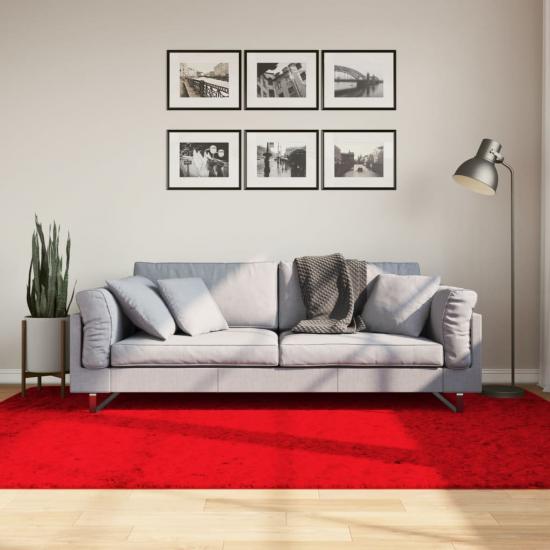 HUARTE piros rövid szálú puha és mosható szőnyeg 160 x 230 cm