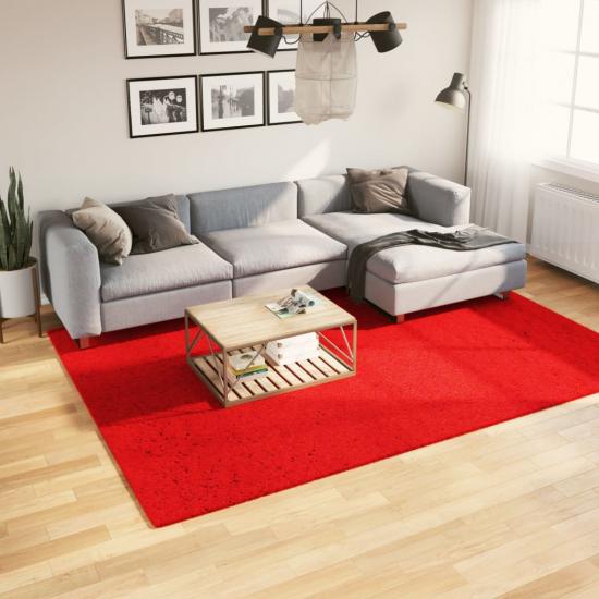HUARTE piros rövid szálú puha és mosható szőnyeg 200 x 280 cm