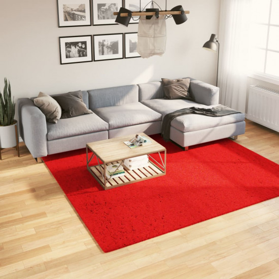 HUARTE piros rövid szálú puha és mosható szőnyeg 240 x 240 cm