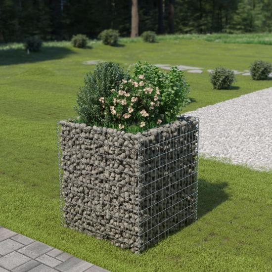 Horganyzott acél gabion magaságyás 90 x 90 x 100 cm