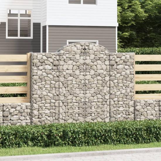 3 db íves horganyzott vas gabion kosár 200x50x160/180 cm