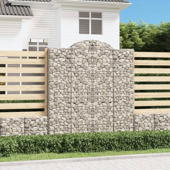 5 db íves horganyzott vas gabion kosár 200x50x220/240 cm