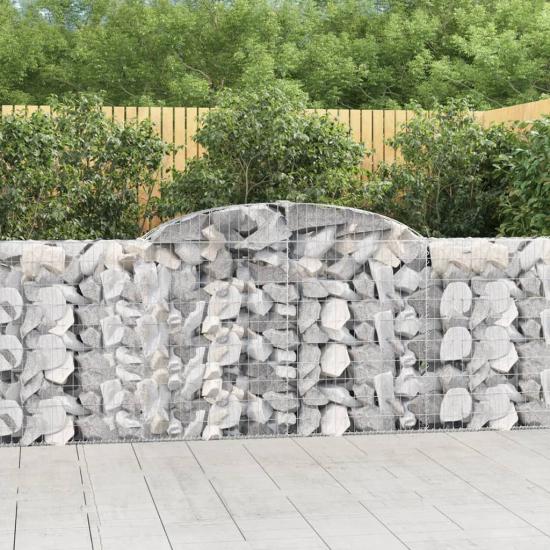 8 db íves horganyzott vas gabion kosár 300 x 30 x 100/120 cm