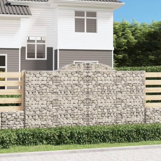 9 db íves horganyzott vas gabion kosár 300x50x160/180 cm