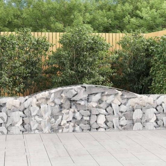 15 db íves horganyzott vas gabion kosár 400x30x60/80 cm