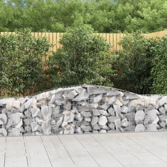 7 db íves horganyzott vas gabion kosár 400x50x60/80 cm