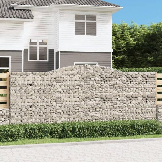 4 db íves horganyzott vas gabion kosár 400x50x160/180 cm