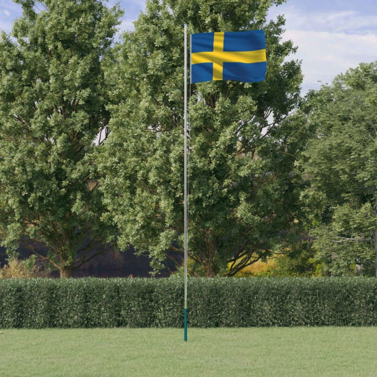Alumínium svéd zászló és rúd 6,23 m