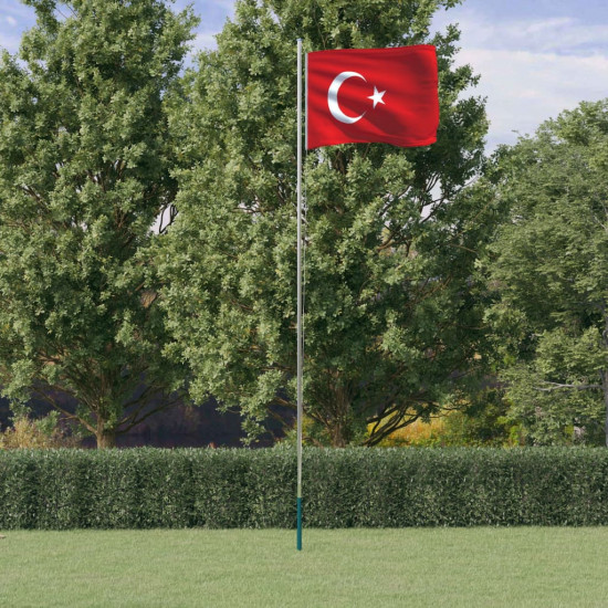 Alumínium török zászló és rúd 6,23 m