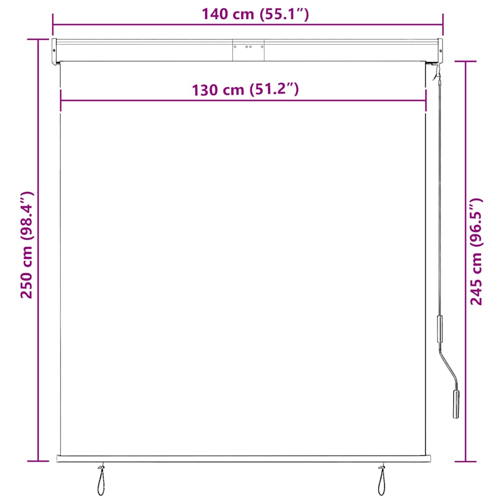 Sárga és kék kültéri roló 140 x 250 cm