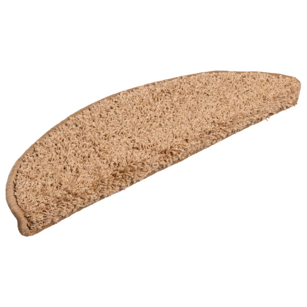 10 db bézs színű, félkör alakú lépcsőszőnyeg 56 x 17 x 3 cm