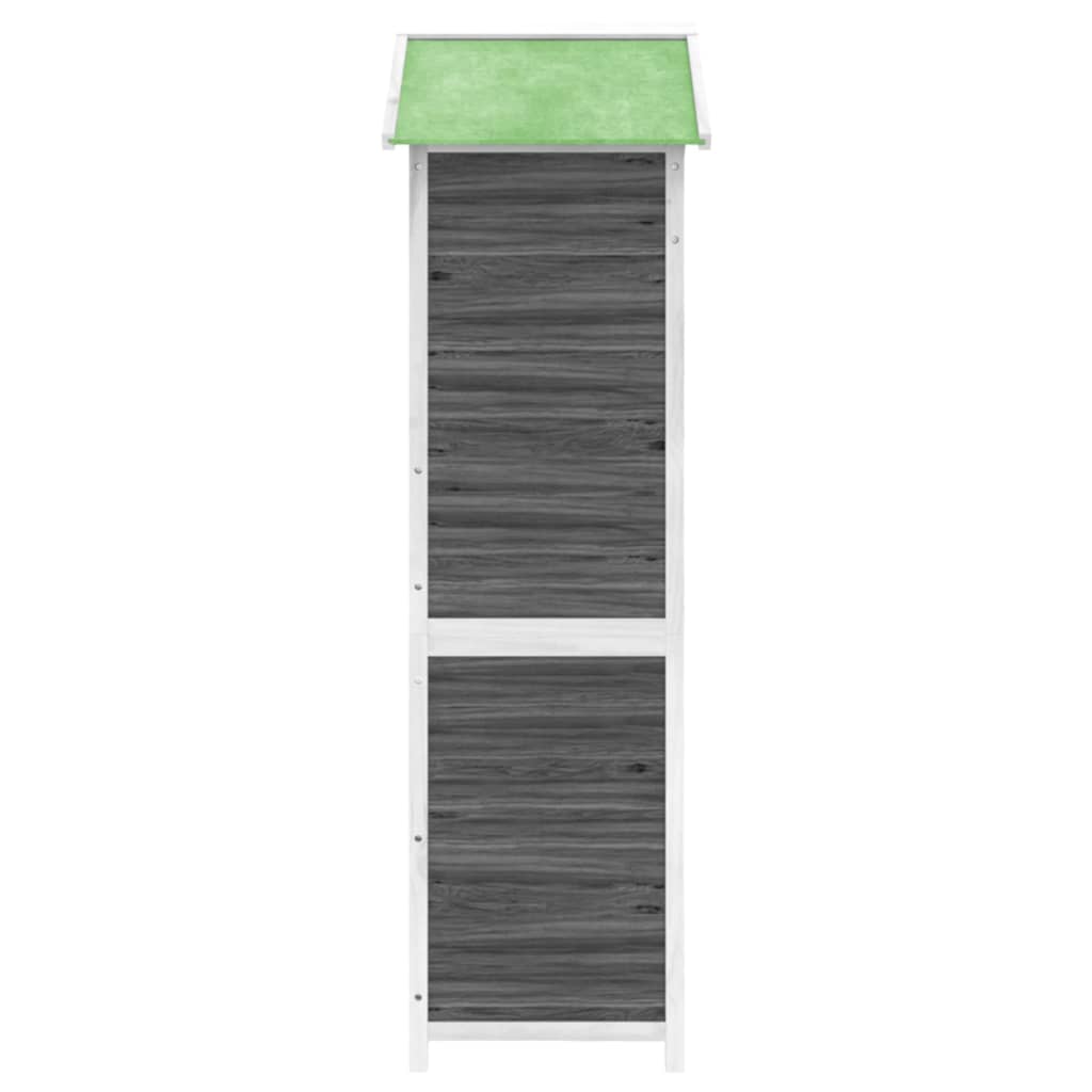 Szürke tömör fenyőfa kerti szerszámtároló 120 x 53,5 x 170 cm