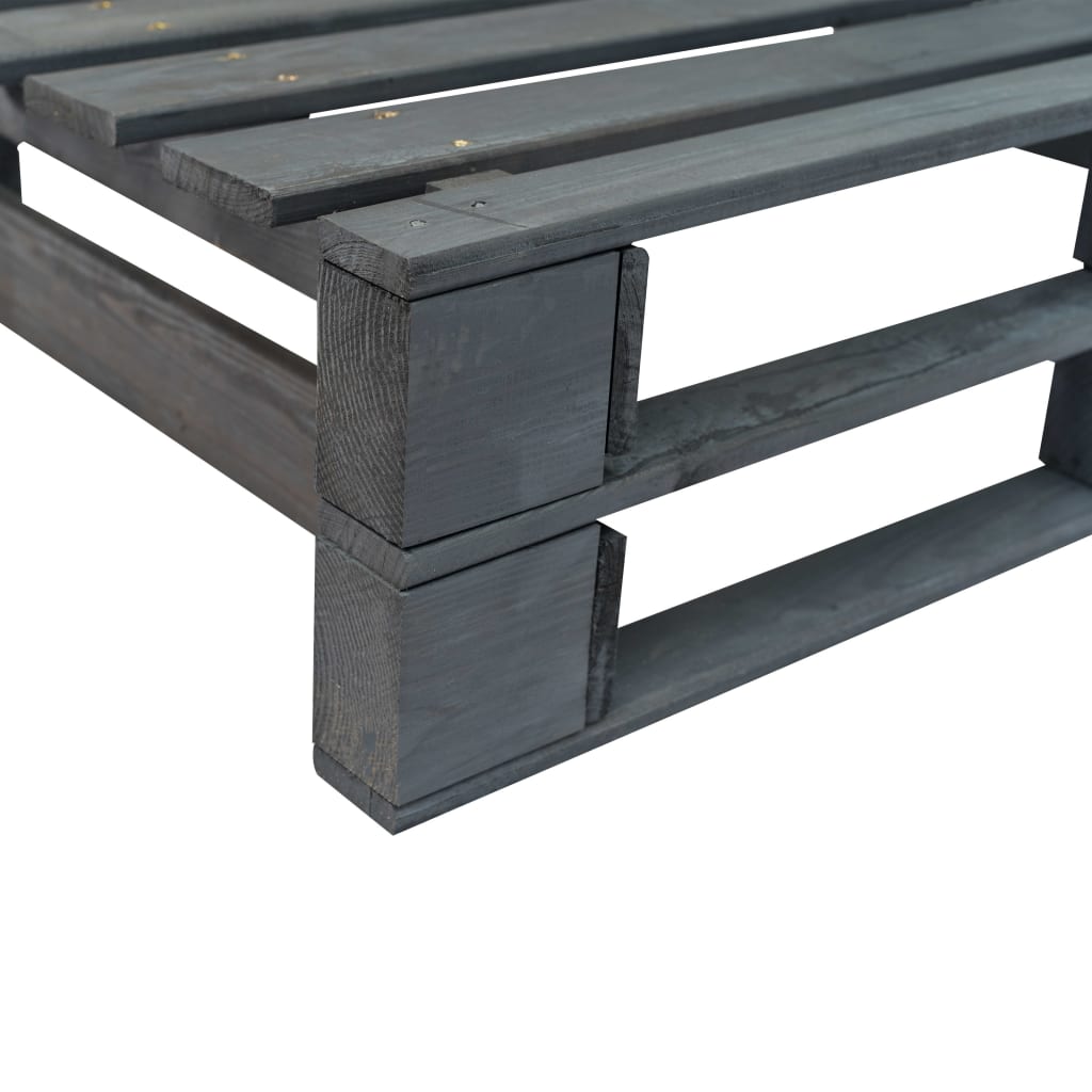 Fenyőfa kerti raklapkanapé homokszínű párnákkal