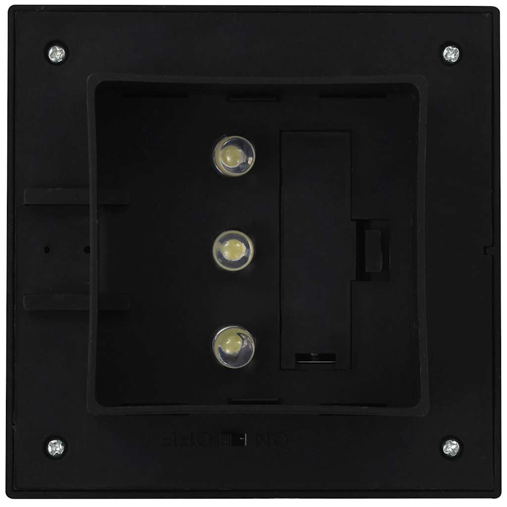 12 db fekete négyzet alakú kültéri napelemes LED lámpa 12 cm