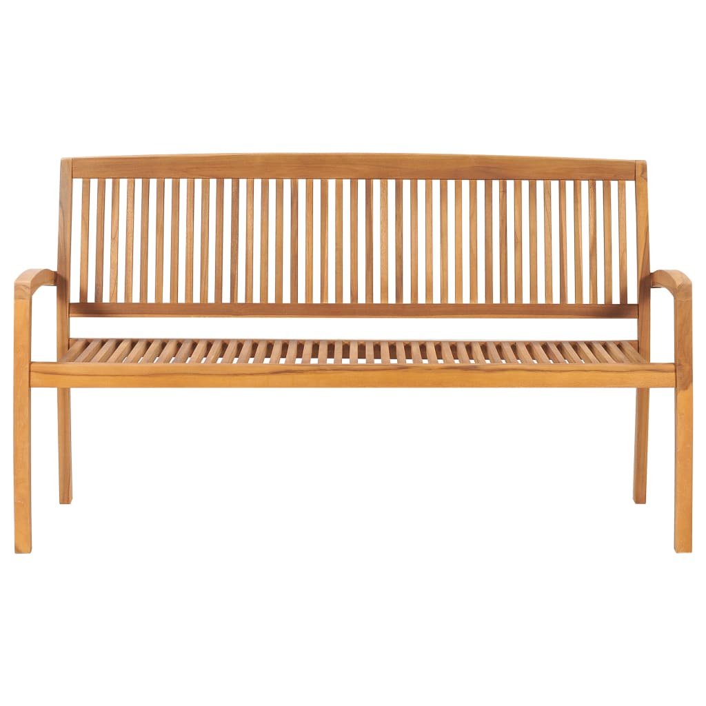 Tömör tíkfa rakásolható kerti pad párnával 159 cm