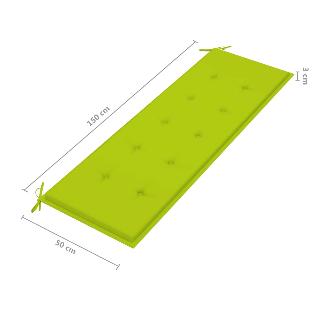 Tömör tíkfa rakásolható kerti pad párnával 159 cm