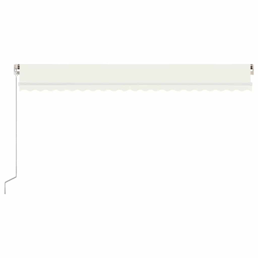 Krémszínű kézzel kihúzható LED-es napellenző 500x300 cm