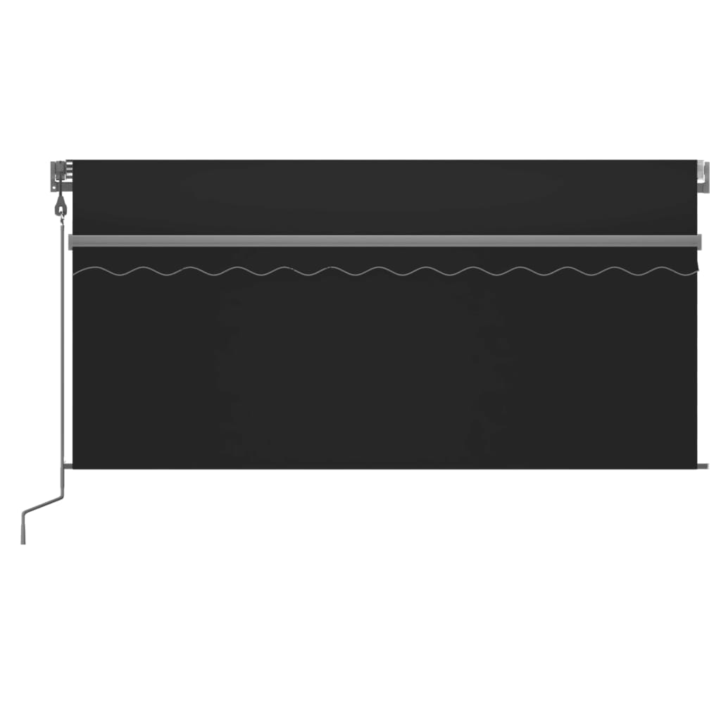 Szürke redőnyös, LED-es, szélérzékelős napellenző 3,5x2,5 m