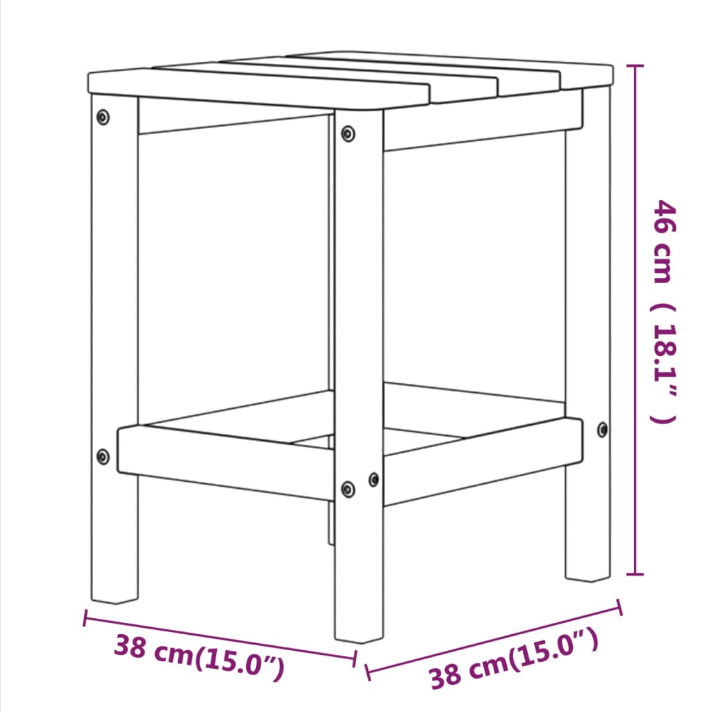 Antracitszürke HDPE kerti adirondack székek asztallal