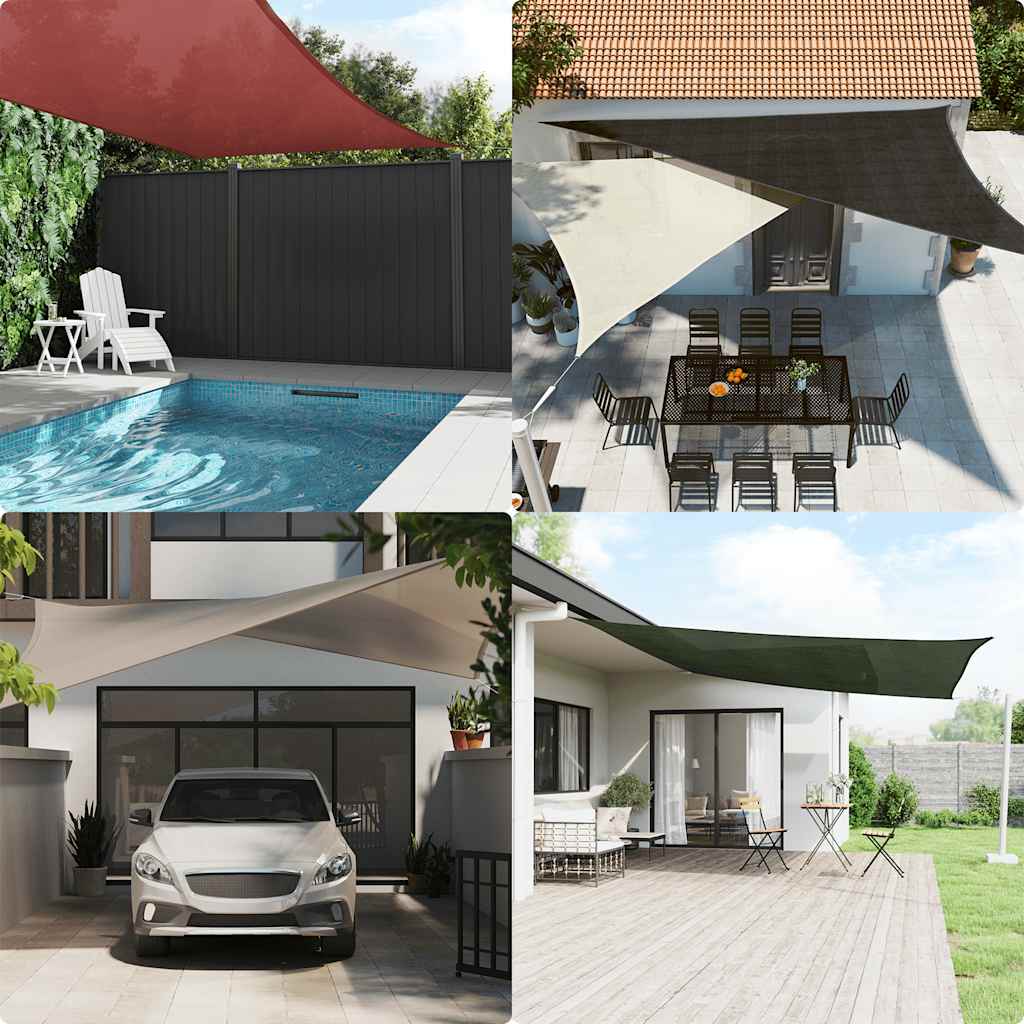 Tópszínű HDPE napvitorla 160 g/m² 5 x 8 m