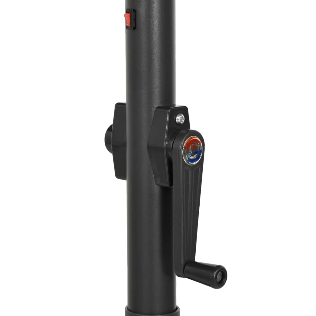 Fekete alumínium napernyő LED-világítással 200 x 211 cm