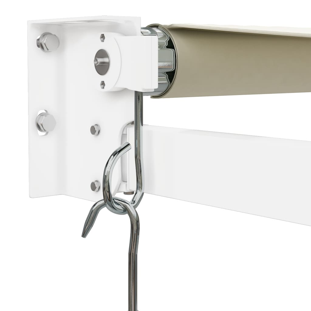 Krémszínű szövet és alumínium behúzható napellenző 4,5 x 3 m