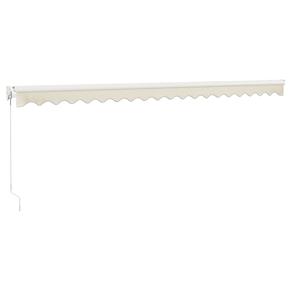 Krémszínű szövet és alumínium behúzható napellenző 5 x 3 m