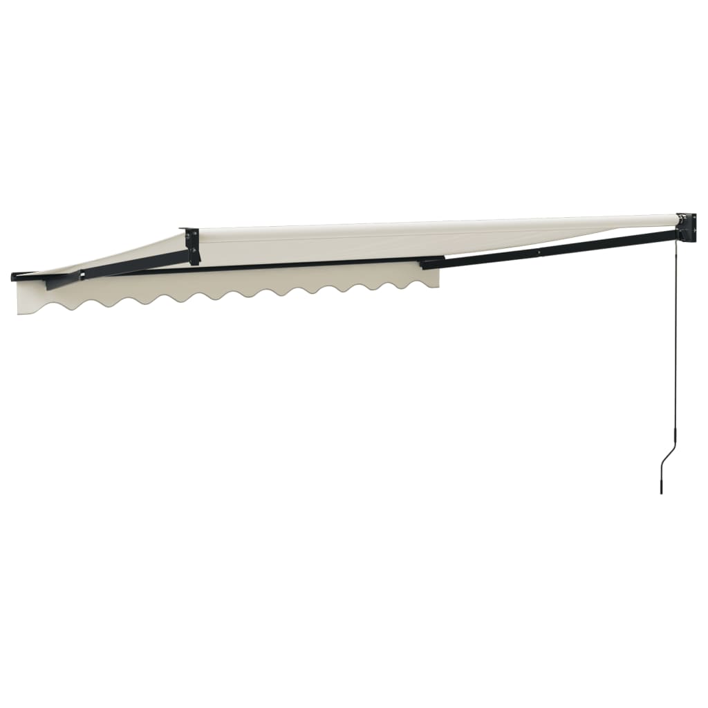Krémszínű szövet és alumínium behúzható napellenző 3,5 x 2,5 m
