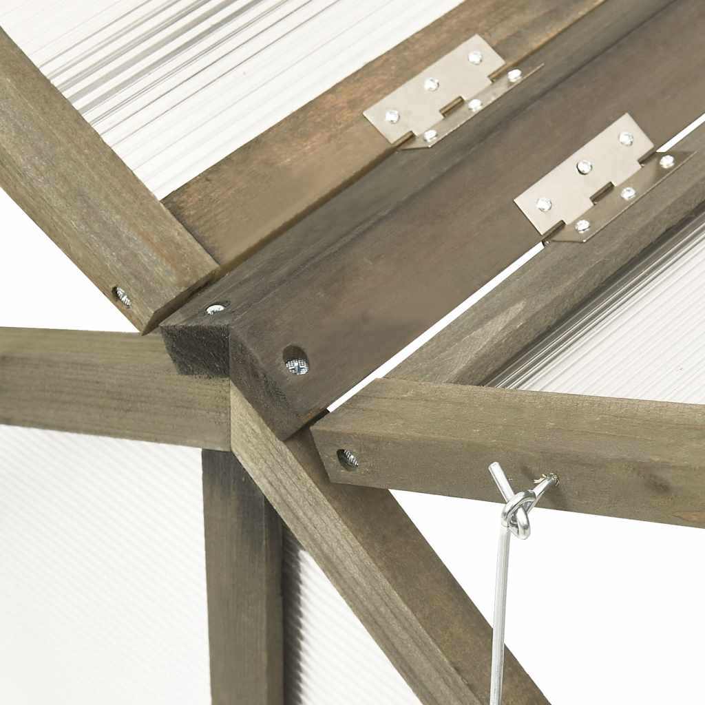 Szürke fenyőfa melegház 114 x 80 x 50 cm