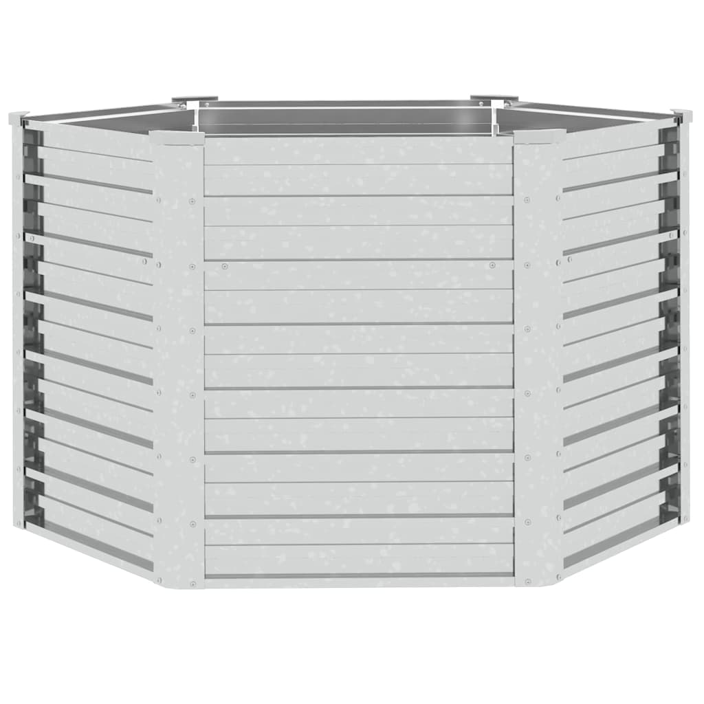 Ezüstszínű horganyzott acél kerti magaságyás 129 x 77 cm