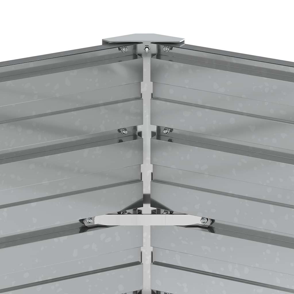 Ezüstszínű horganyzott acél kerti magaságyás 129 x 77 cm