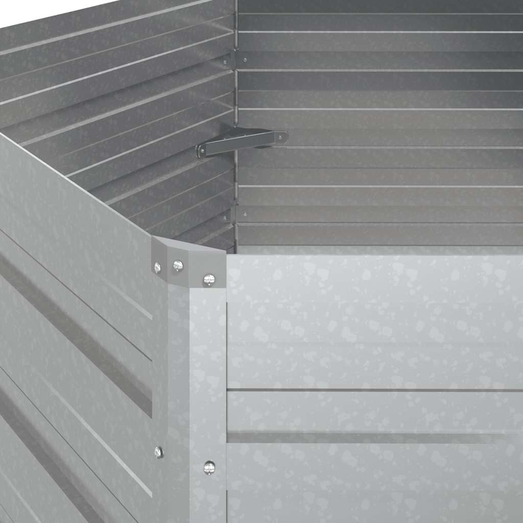 Ezüstszínű horganyzott acél kerti magaságyás 129 x 77 cm