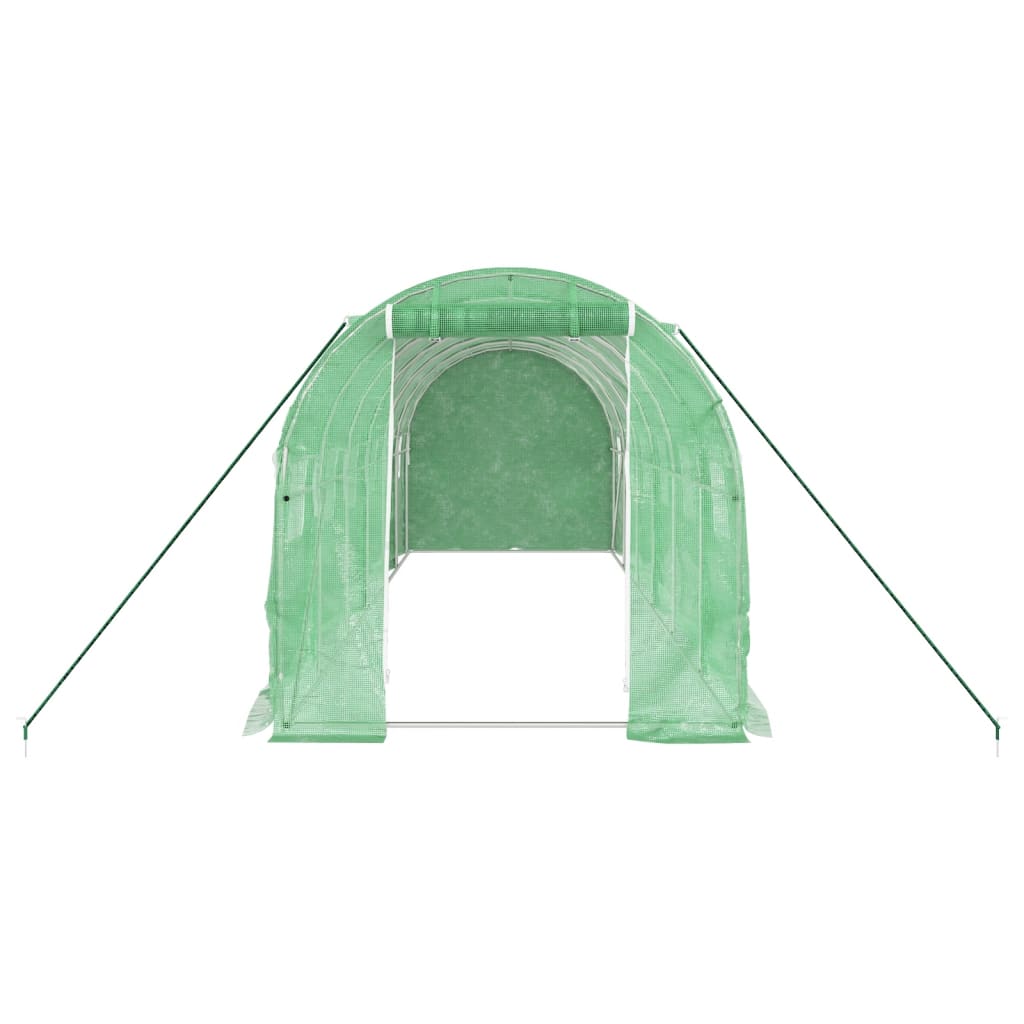 Zöld acélvázas melegház 12 m² 6 x 2 x 2 m
