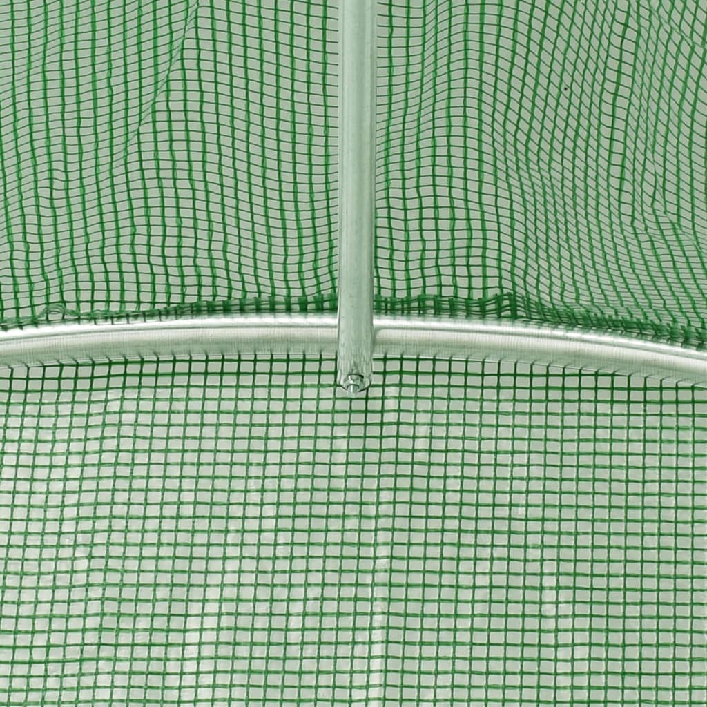 Zöld acélvázas melegház 12 m² 6 x 2 x 2 m